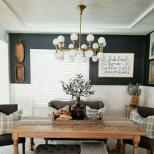 Load image into Gallery viewer, Astoria LED Chandelier in living room.
