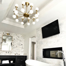 Load image into Gallery viewer, Astoria LED Chandelier in living room.
