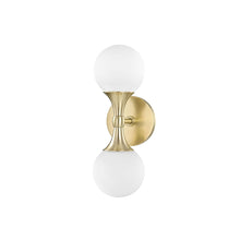 Load image into Gallery viewer, Astoria LED Wall Light in Aged Brass.
