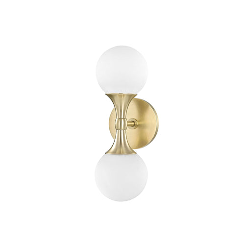 Astoria LED Wall Light in Aged Brass.