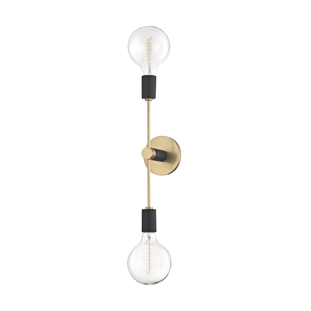 Astrid Wall Light in Aged Brass / Black.