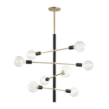 Load image into Gallery viewer, Astrid Chandelier in Aged Brass / Black/8-Light.
