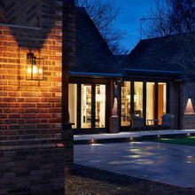 Load image into Gallery viewer, Box Lantern Outdoor Wall Light in Outside Area.
