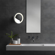 Load image into Gallery viewer, Catena LED Magnifying Wall Mirror in bathroom.
