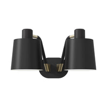 Load image into Gallery viewer, Edward Twin LED Wall Light in Matt Black.
