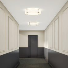 Load image into Gallery viewer, Elba Round Flush Mount Ceiling Light in hallway.
