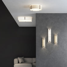 Load image into Gallery viewer, Elba Round Flush Mount Ceiling Light in bedroom.

