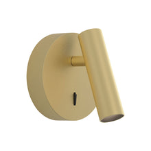 Load image into Gallery viewer, Enna Round LED Wall Light in Matt Gold.
