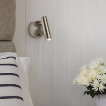 Load image into Gallery viewer, Enna Round LED Wall Light in bedroom.
