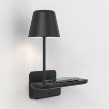 Load image into Gallery viewer, Ito LED Wall Light With Charging Shelf in Detail.
