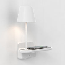 Load image into Gallery viewer, Ito LED Wall Light With Charging Shelf in Detail.
