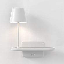 Load image into Gallery viewer, Ito LED Wall Light With Charging Shelf in Detail.
