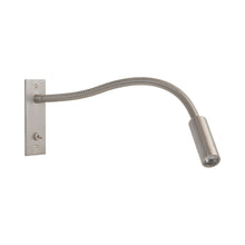 Load image into Gallery viewer, Leo Switched LED Reading Wall Light in Matt Nickel.
