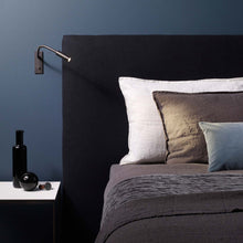 Load image into Gallery viewer, Leo Switched LED Reading Wall Light in bedroom.
