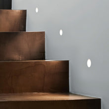 Load image into Gallery viewer, Leros Trimless LED Wall Light in stairs.

