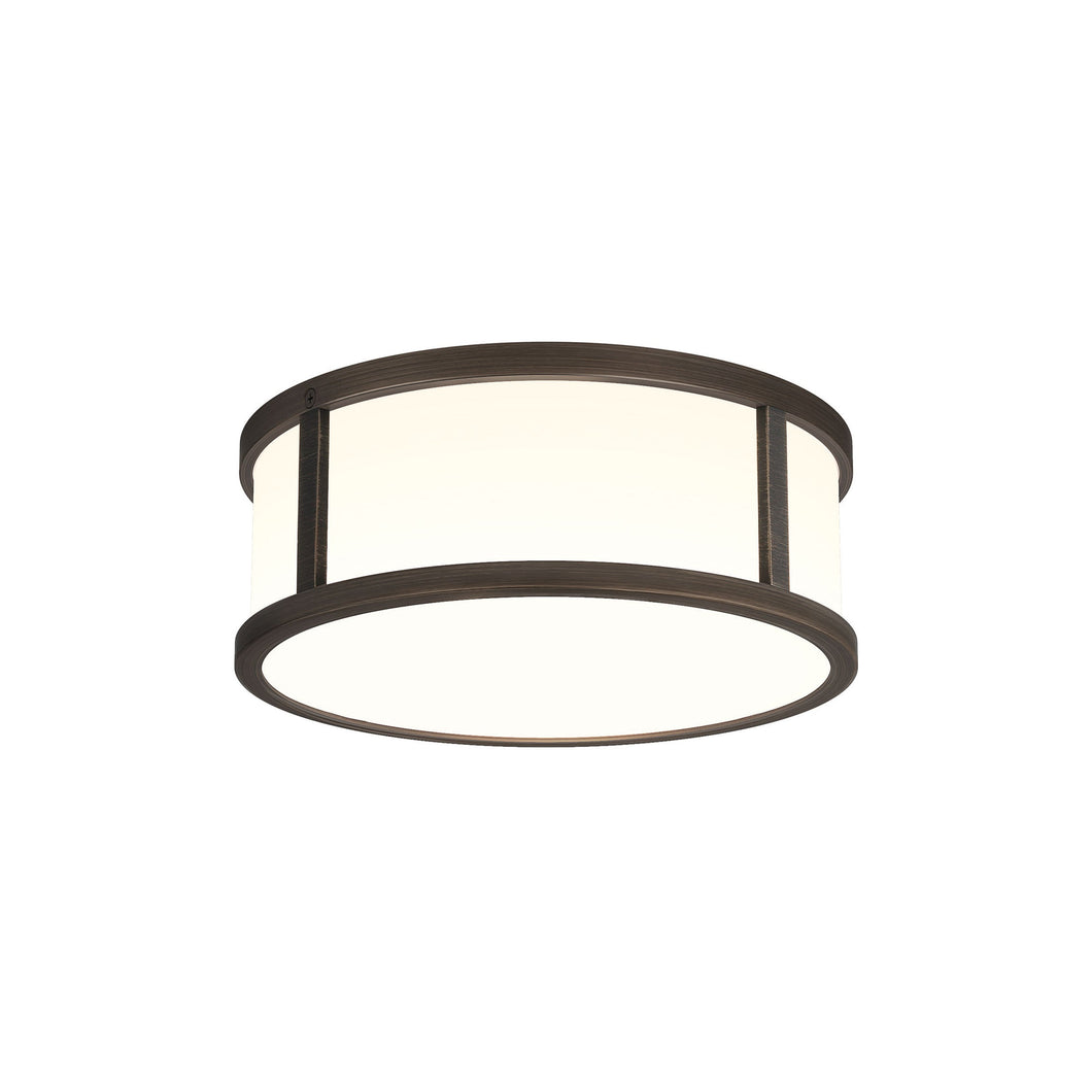 Mashiko Round Flush Mount Ceiling Light in Bronze (Small).
