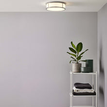 Load image into Gallery viewer, Mashiko Round Flush Mount Ceiling Light in living room.
