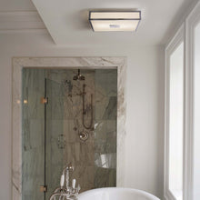 Load image into Gallery viewer, Mashiko Square Flush Mount Ceiling Light in bathroom.
