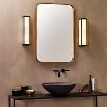 Load image into Gallery viewer, Mashiko Square Wall Light in bathroom.
