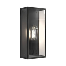 Load image into Gallery viewer, Messina Outdoor Wall Light in Textured Black/Clear.
