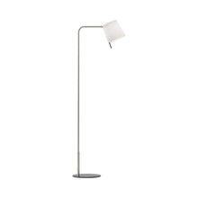 Load image into Gallery viewer, Mitsu LED Floor Lamp in Matt Nickel/White.
