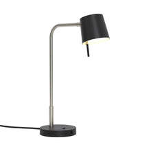 Load image into Gallery viewer, Miura LED Desk Lamp in Matt Nickel/Matt Black.

