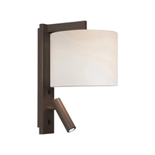 Load image into Gallery viewer, Ravello LED Reader Wall Light in Bronze/White (Drum).
