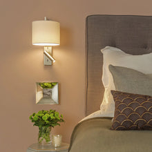 Load image into Gallery viewer, Ravello LED Reader Wall Light in bedroom.
