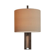 Load image into Gallery viewer, Ravello LED Reader Wall Light in Matt Nickel/Oyster (Drum).
