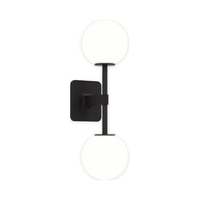 Load image into Gallery viewer, Tacoma Twin LED Wall Light in Matt Black/White Glass.
