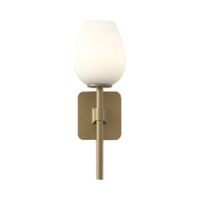 Load image into Gallery viewer, Tacoma Wall Light in Antique Brass/Tulip Glass (Small).
