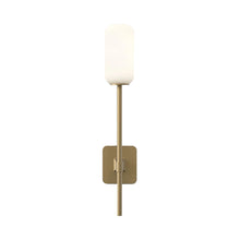Load image into Gallery viewer, Tacoma Wall Light in Antique Brass/Reed Glass (Grande).
