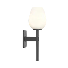 Load image into Gallery viewer, Tacoma Wall Light in Matt Black/Tulip Glass (Small).

