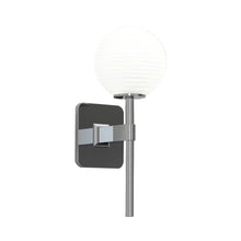 Load image into Gallery viewer, Tacoma Wall Light in Polished Chrome/White Ribbed Glass (Small).

