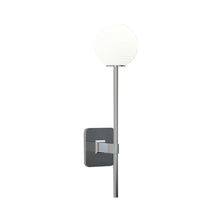 Load image into Gallery viewer, Tacoma Wall Light in Polished Chrome/White Ribbed Glass (Grande).
