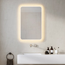Load image into Gallery viewer, Varenna Rectangle LED Illuminated Mirror in bathroom.
