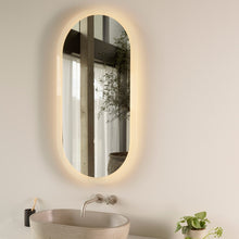 Load image into Gallery viewer, Varenna Stadium LED Illuminated Mirror in bathroom.

