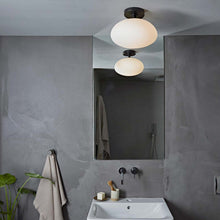 Load image into Gallery viewer, Zeppo Semi Flush Mount Ceiling Light in bathroom.
