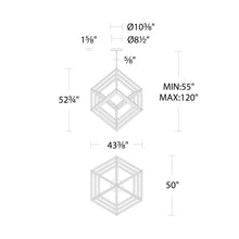 Load image into Gallery viewer, Atlas LED Pendant Light - line drawing.
