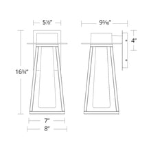 Load image into Gallery viewer, Avant Garde Outdoor LED Wall Light - line drawing.
