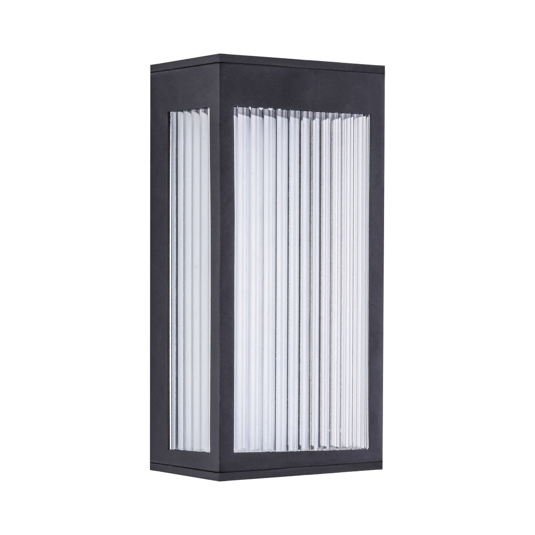 Avenue Ribbed Outdoor Wall Light in Short/Black.