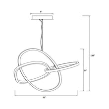 Load image into Gallery viewer, Circa Multi Light LED Pendant Light - line drawing.
