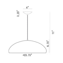 Load image into Gallery viewer, Doheny Dome Pendant Light - line drawing.
