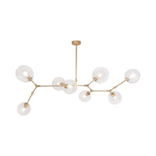 Load image into Gallery viewer, Fairfax Linear Pendant Light in Brushed Brass (8-Light).
