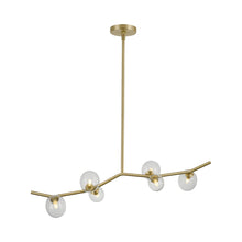 Load image into Gallery viewer, Hampton Linear Chandelier in Clear Glass (6-Light).

