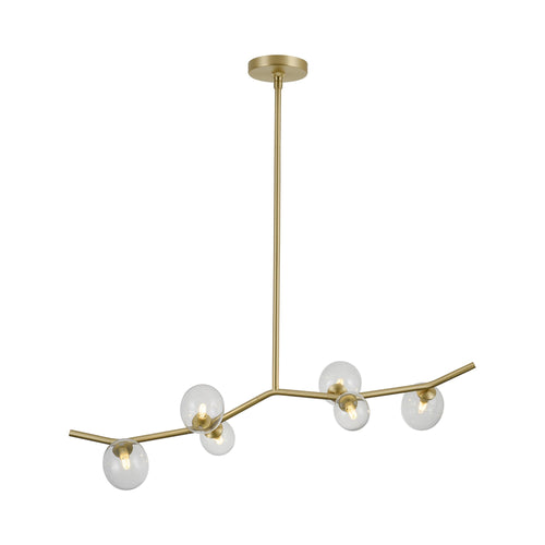 Hampton Linear Chandelier in Clear Glass (6-Light).