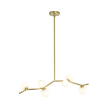 Load image into Gallery viewer, Hampton Linear Chandelier in White Glass (6-Light).

