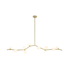 Load image into Gallery viewer, Hampton Linear Chandelier in White Glass (10-Light).

