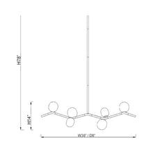 Load image into Gallery viewer, Hampton Linear Chandelier - line drawing.

