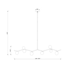Load image into Gallery viewer, Hampton Linear Chandelier - line drawing.
